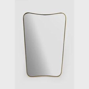 Sissy-Boy Grote goudkleurige hangspiegel met brass omlijsting Sissy-Boy Grote goudkleurige hangspiegel met brass omlijsting