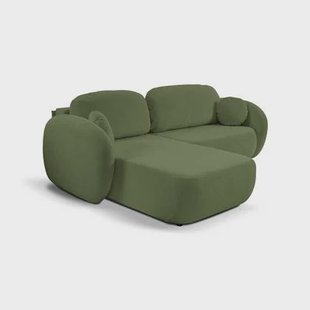 by fonQ Orin Hoekbank Links met Slaapfunctie - Chenille - Groen