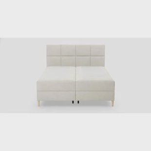 by fonQ Novae Boxspring met Opbergruimte 160 x 200 cm - Crème / Zwart