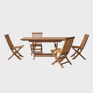 Tikamoon - Capri - Massief acaciahouten tuinset 4 stoelen Tikamoon - Capri - Massief acaciahouten tuinset 4 stoelen