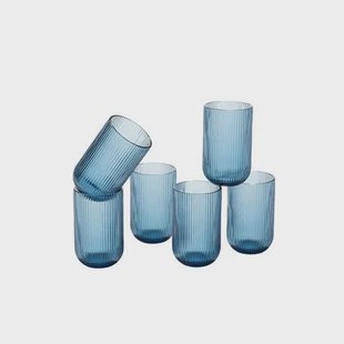 Mica Decorations Merlot Drinkglas - Set van 6 - 400 ml - Blauw