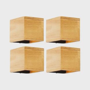 QAZQA Set van 4 smart wandlamp eiken hout incl. Wifi G9 - Transfer