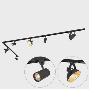 QAZQA 1-fase railsysteem met 6 spots zwart verstelbaar - Magnax Jeana