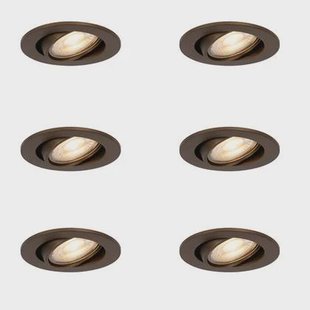 QAZQA Set van 6 moderne inbouwspots donker brons kantelbaar - Cisco