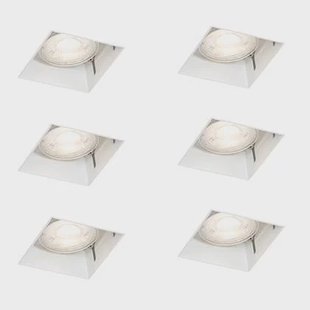 QAZQA Set van 6 inbouwspots wit GU10 50mm trimless - Oneon