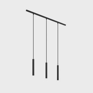 QAZQA Modern railsysteem met 3 hanglampen zwart 1-fase - Slimline