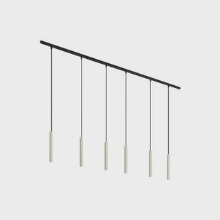 QAZQA Modern railsysteem met 6 hanglampen beige met zwart 1-fase -