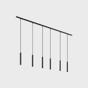 QAZQA Modern railsysteem met 6 hanglampen zwart 1-fase - Slimline