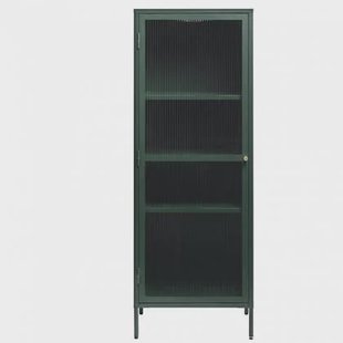 Nordic Home Olan glazen wandkast - 160 cm - groen Nordic Home Olan glazen wandkast - 160 cm - groen