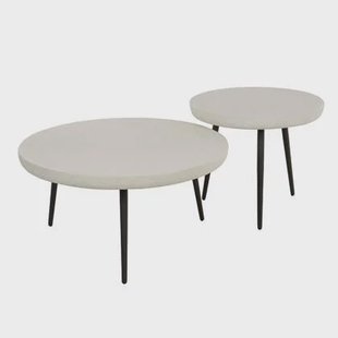 Fraaai Shana salontafel set van 2 rond - marmer composiet