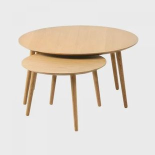 Nordic Home Heidi ronde salontafels - set van 2 - naturel