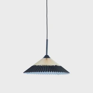 Light & Living Light&living Hanglamp Ø45x17 cm PLEATED zwart+naturel