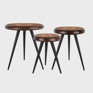 Leitmotiv - Bijzettafel Tripod - Zachtbruin - Set van 3