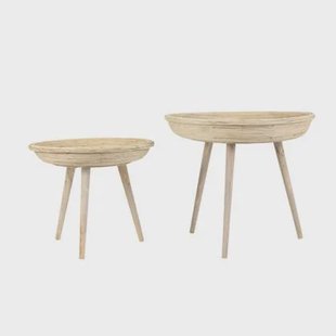 Light & Living - Bijzettafel COLON - Ø56x48cm - Bruin - Set van 2