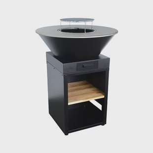 sweeek - Vuurkorf barbecue Ø81,5cm, grillrooster, houtopslag sweeek - Vuurkorf barbecue Ø81,5cm, grillrooster, houtopslag