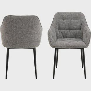 Giga Living - Eetkamerstoel met Armleuning Grijs - Zion - Set van 2