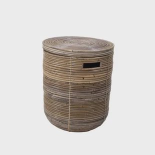 Giga Meubel - Wasmand Stripe Naturel Groot Giga Meubel - Wasmand Stripe Naturel Groot