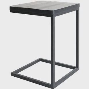 Home67 - Laptoptafel Roos - Zwart blad - Zwart onderstel