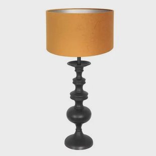 Anne Lighting - tafellamp - Lyons - zwart - hout velours stof - Ø