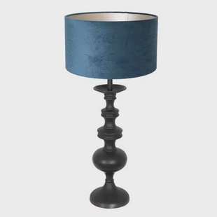 Anne Lighting - tafellamp - Lyons - zwart - hout velours stof - Ø