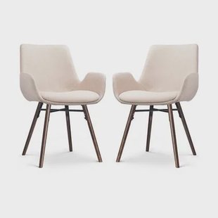 Nolon Nena-Eef Eetkamerstoelen Set van 2 - Beige - Walnoot Hout