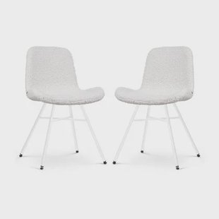 Nolon Noa-Fé Eetkamerstoelen Set van 2 - Teddy - Witte Poten