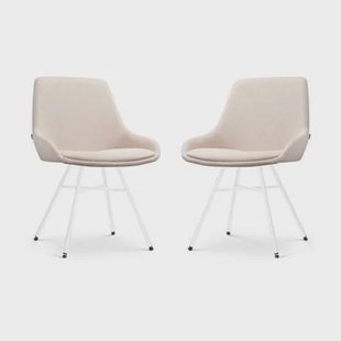 Nolon Noa-Isa Eetkamerstoelen Set van 2 - Beige - Wit