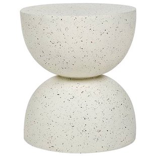 Beliani - CAORIA - Bijzettafel - Terrazzo|Gebroken wit - Lichtbeton