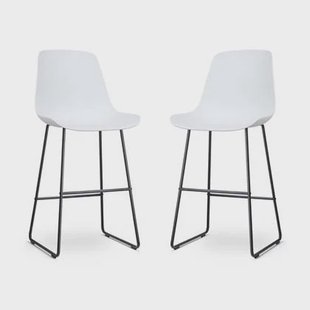 Nolon Nino-Pip barkruk wit - zwart onderstel - 75 cm - set van 2