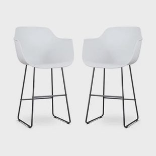 Nolon Nino-Puk barkruk wit - zwart onderstel - 75 cm - set van 2