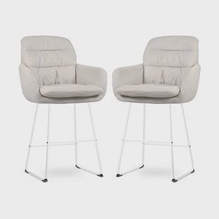 Nolon Nino-Mia Barkrukken Set van 2 - Beige - Wit - 65 cm