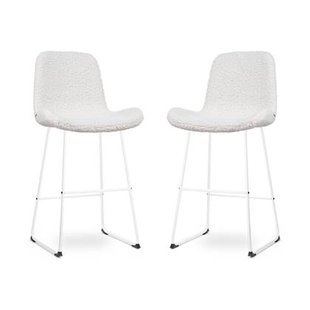 Nolon Nino-Fé Barkrukken Set van 2 - Teddy Wit - Wit - 75 cm