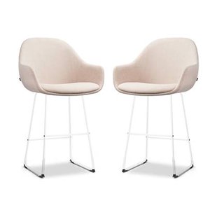 Nolon Nino-Mae Barkrukken Set van 2 - Beige - Wit - 65 cm