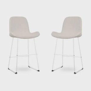 Nolon Nino-Fé Barkrukken Set van 2 - Ribstof Crème - Wit - 75 cm Nolon Nino-Fé Barkrukken Set van 2 - Ribstof Crème - Wit - 75 cm