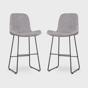 Nolon Nino-Fé Barkrukken Set van 2 Ribstof Warm Grijs - Zwart - 75 cm Nolon Nino-Fé Barkrukken Set van 2 Ribstof Warm Grijs - Zwart - 75 cm