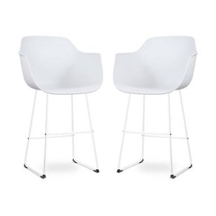 Nolon Nino-Puk barkruk wit - wit onderstel - 75 cm - set van 2