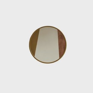 Tikamoon - Ronde spiegel van metaal en hout 60 cm Andrea