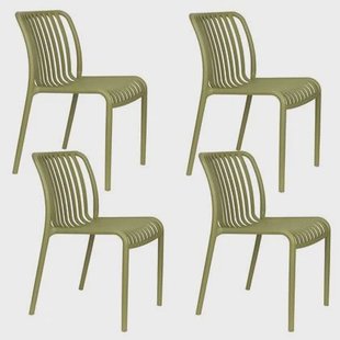 Housecraft Living Mante Tuinstoelen Kunststof Groen - Set van 4