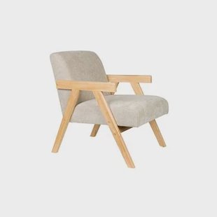 Housecraft Living Panadero Fauteuil met armleuning Hout Naturel| Beige