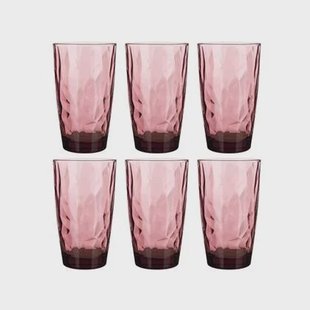 Bormioli Rocco Longdrinkglazen Diamond - Paars - 470 ml - 6 stuks