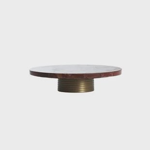 Light&living Schaal op voet Ø35x8 cm BELO rood agaat+antiek brons