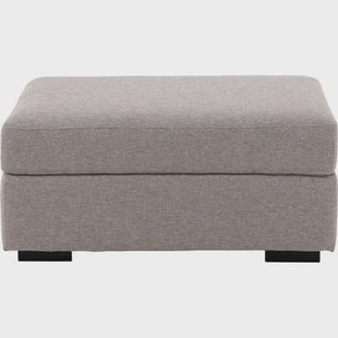 Goossens Hocker Lucca in stof grof geweven grijs