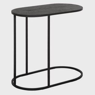 DTP Home Laptop table Terra BLACK,60x65x35 cm, oval, recycled teakwood