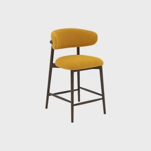 Goossens Counterstoel Diede, Counterstoel - geel Boucle zonder Goossens Counterstoel Diede, Counterstoel - geel Boucle zonder