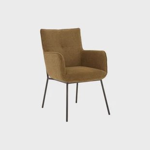 Goossens Eetkamerstoel Trulloleuning - Textiel met armleuning