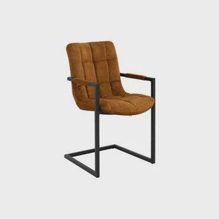 Goossens Eetkamerstoel Steven - Fluweel met armleuning