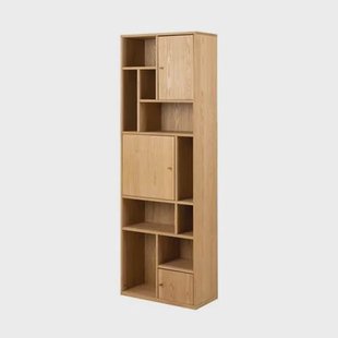 Lisomme Maarten Houten Boekenkast met Vakken - B 60,5 cm - Naturel Lisomme Maarten Houten Boekenkast met Vakken - B 60,5 cm - Naturel