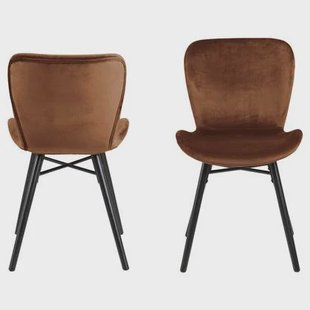 Giga Living - Eetkamerstoel Stof Koper - Zaria - Set van 2