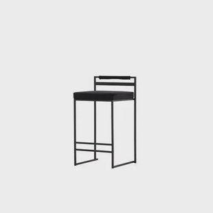 Svea - Pano barkruk 66 cm - velvet - zwart