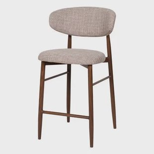 Giga Meubel - Barstoel Taupe - Stof|Metaal - Alexia - Set van 2